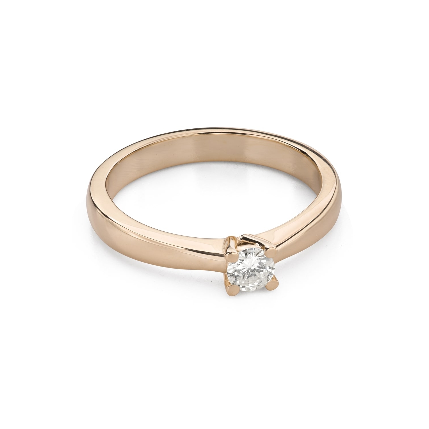Gold ring with brilliant diamond "Goddess 363"