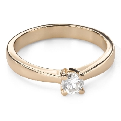 Gold ring with brilliant diamond "Goddess 366"