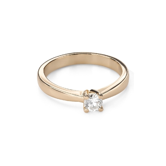 Gold ring with brilliant diamond "Goddess 366"