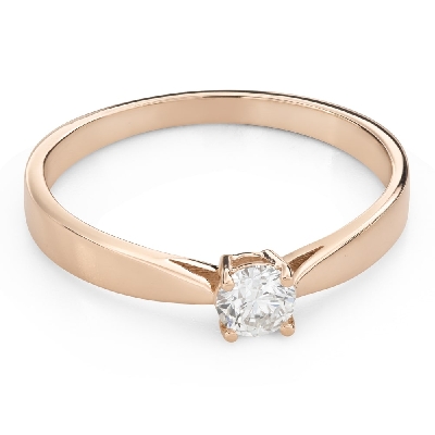 Gold ring with brilliant diamond "Goddess 369"