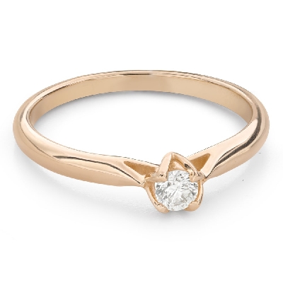 Gold ring with brilliant diamond "Goddess 370"