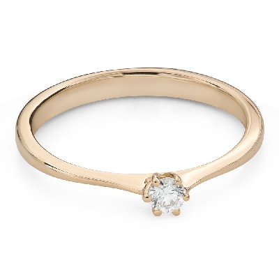 Gold ring with brilliant diamond "Purity 90"