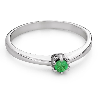 Engagement ring with gemstones "Emerald 45"