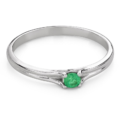 Engagement ring with gemstones "Emerald 46"