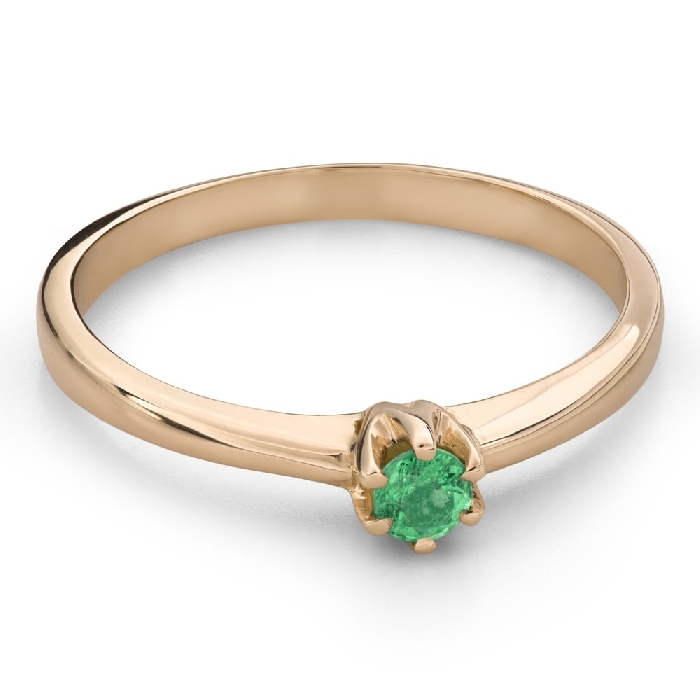 Engagement ring with gemstones "Emerald 49"