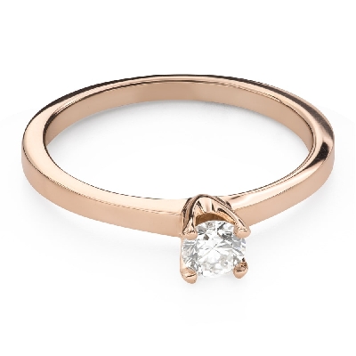 Gold ring with brilliant diamond "Goddess 377"