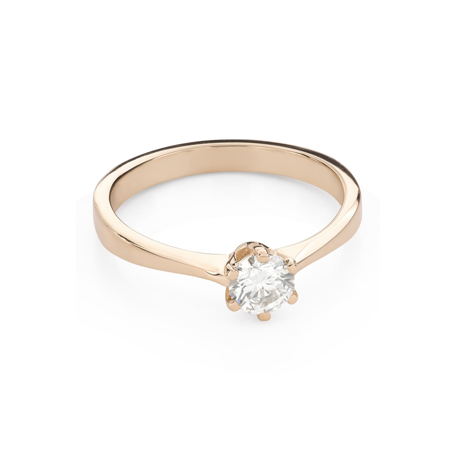 Gold ring with brilliant diamond "The queen 190"
