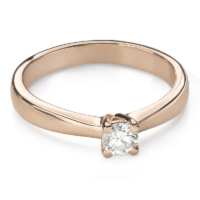 Gold ring with brilliant diamond "Goddess 389"