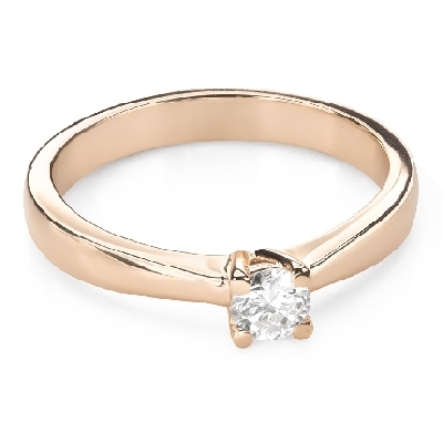 Gold ring with brilliant diamond "Goddess 390"