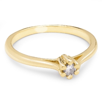 Gold ring with brilliant diamond "Purity 94"