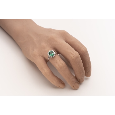 Engagement ring with gemstones "Emerald 51"