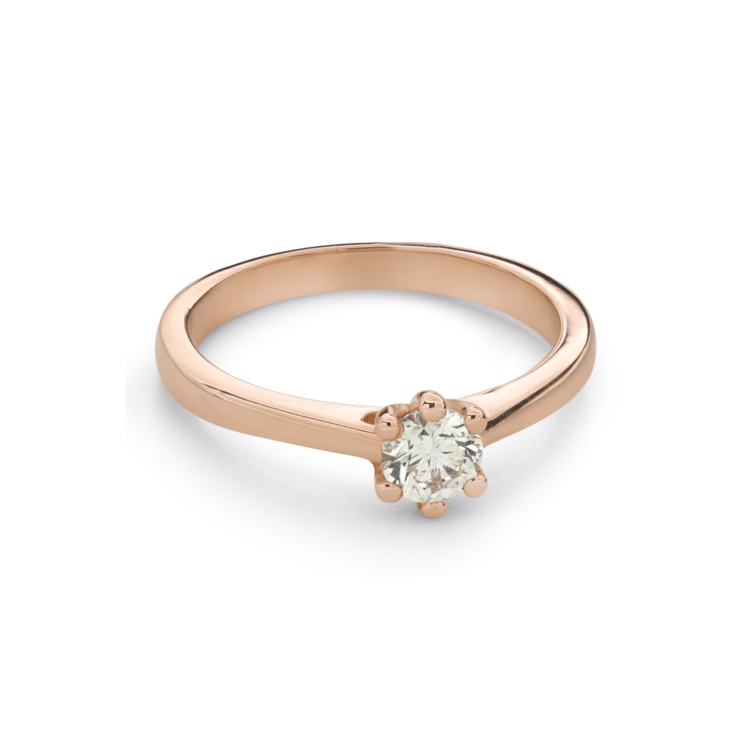 Gold ring with brilliant diamond "Queen of the Heart 56"