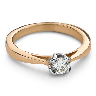 Gold ring with brilliant diamond "The only one 227"