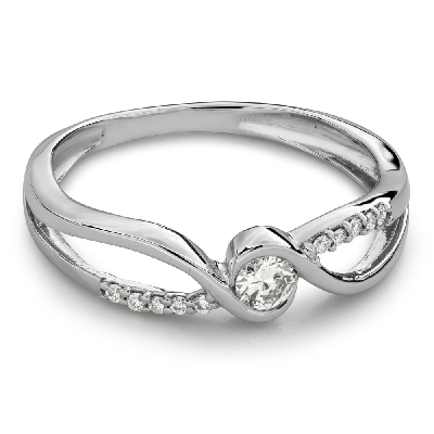 Engagment ring with brilliants "Intertwined destinies 110"