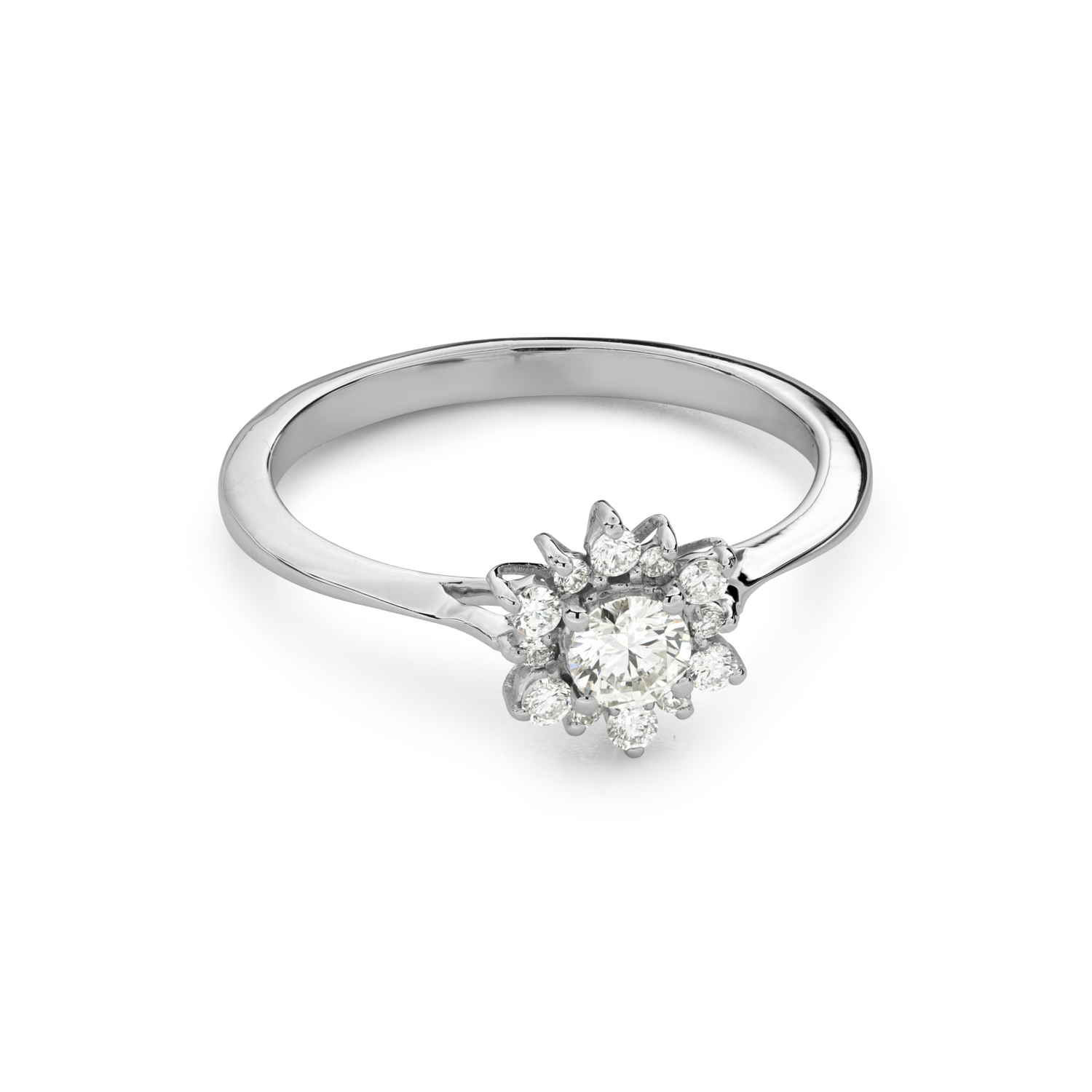 Engagment ring with brilliants "Diamond flower 61"