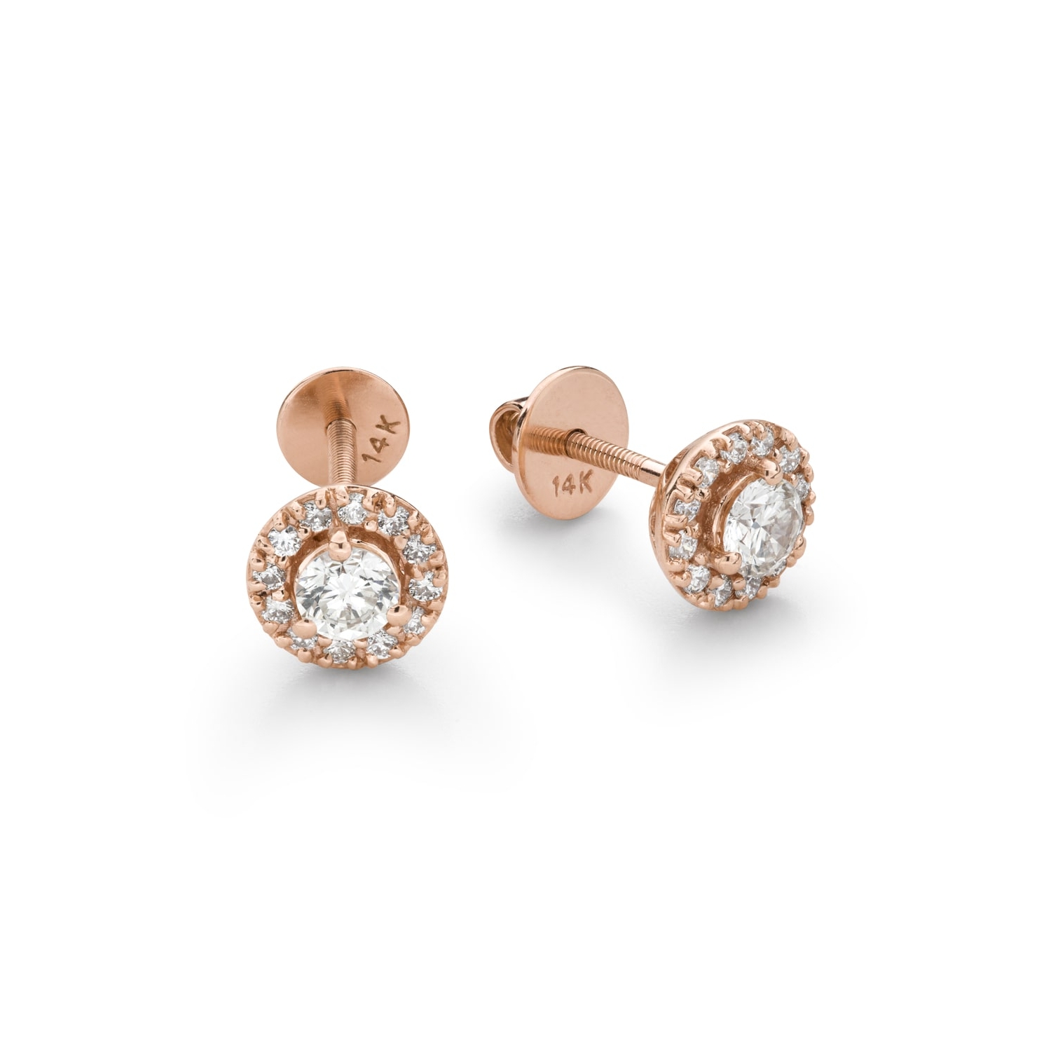 Gold earrings with brilliants "Elegance 31"