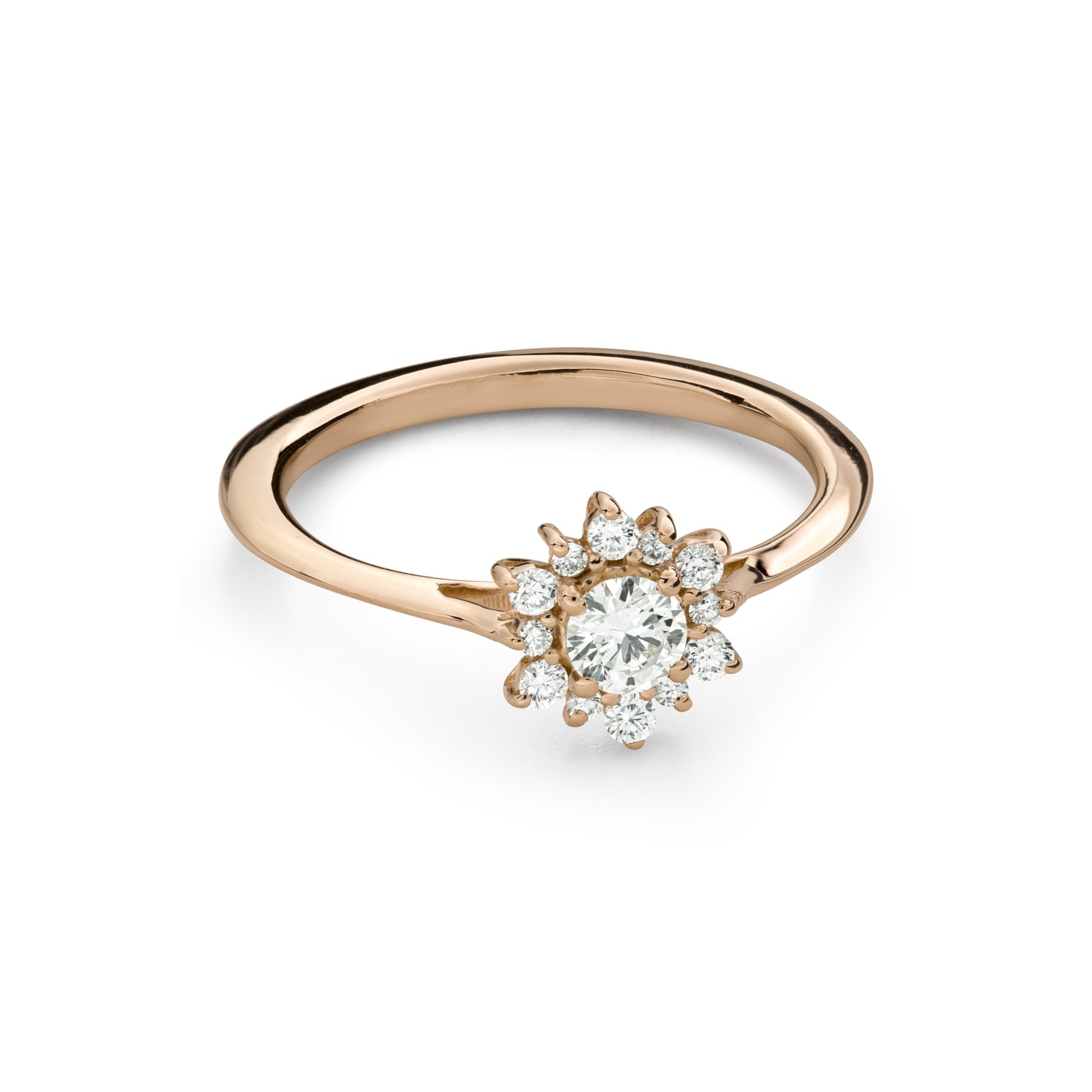 Engagment ring with brilliants "Diamond flower 63"