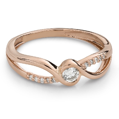 Engagment ring with brilliants "Intertwined destinies 113"