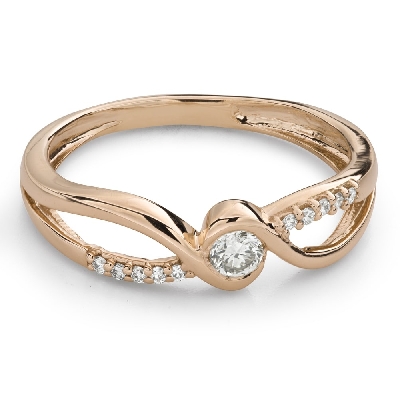 Engagment ring with brilliants "Intertwined destinies 114"