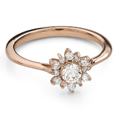 Engagment ring with brilliants "Diamond flower 64"