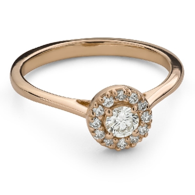 Engagment ring with brilliants "Diamond flower 66"