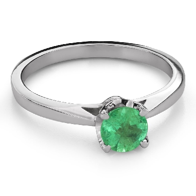Engagement ring with gemstones "Emerald 53"