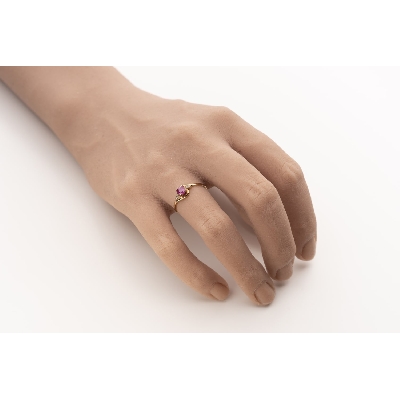 Gold ring with gemstones "Ruby 42"