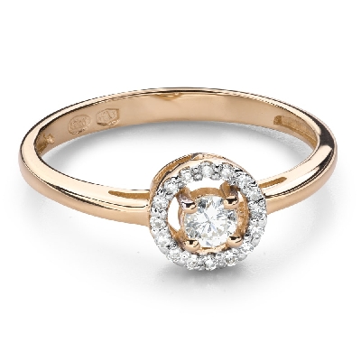 Engagment ring with brilliants "Diamond flower 67"