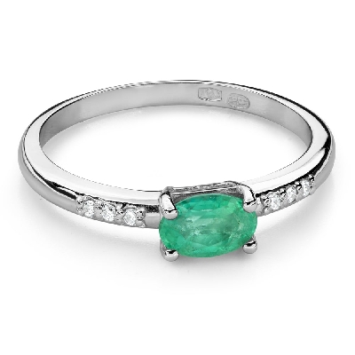 Engagement ring with gemstones "Emerald 55"