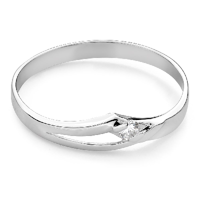 Žiedas su briliantu "Meilės glėbyje 123"
