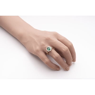 Gold ring with gemstones "Emerald 56"