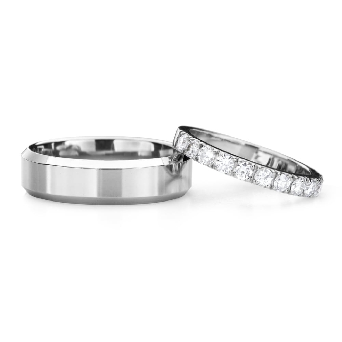 Golden wedding rings with diamonds "VKA 337"