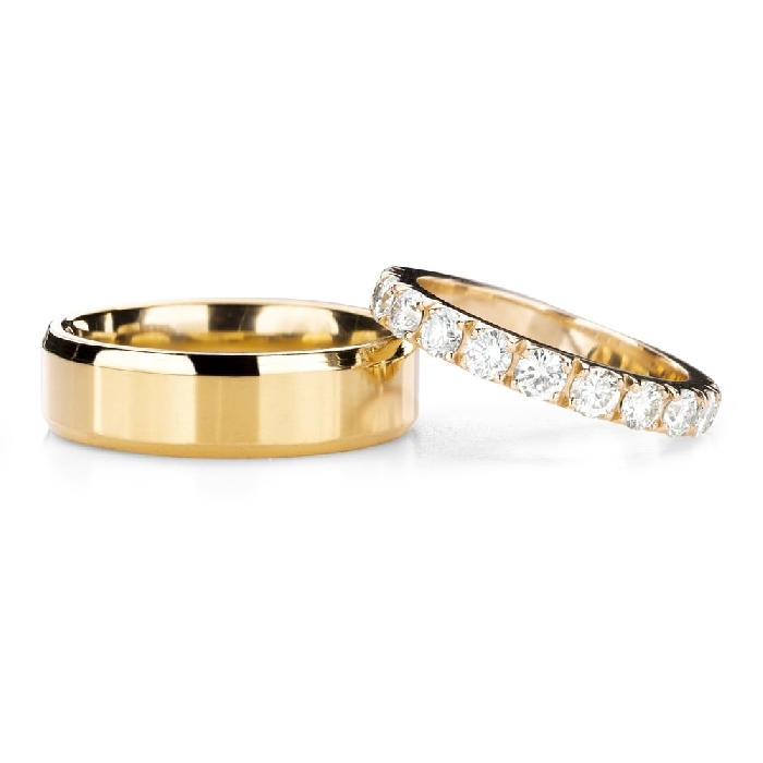 Golden wedding rings with diamonds "VKA 340"