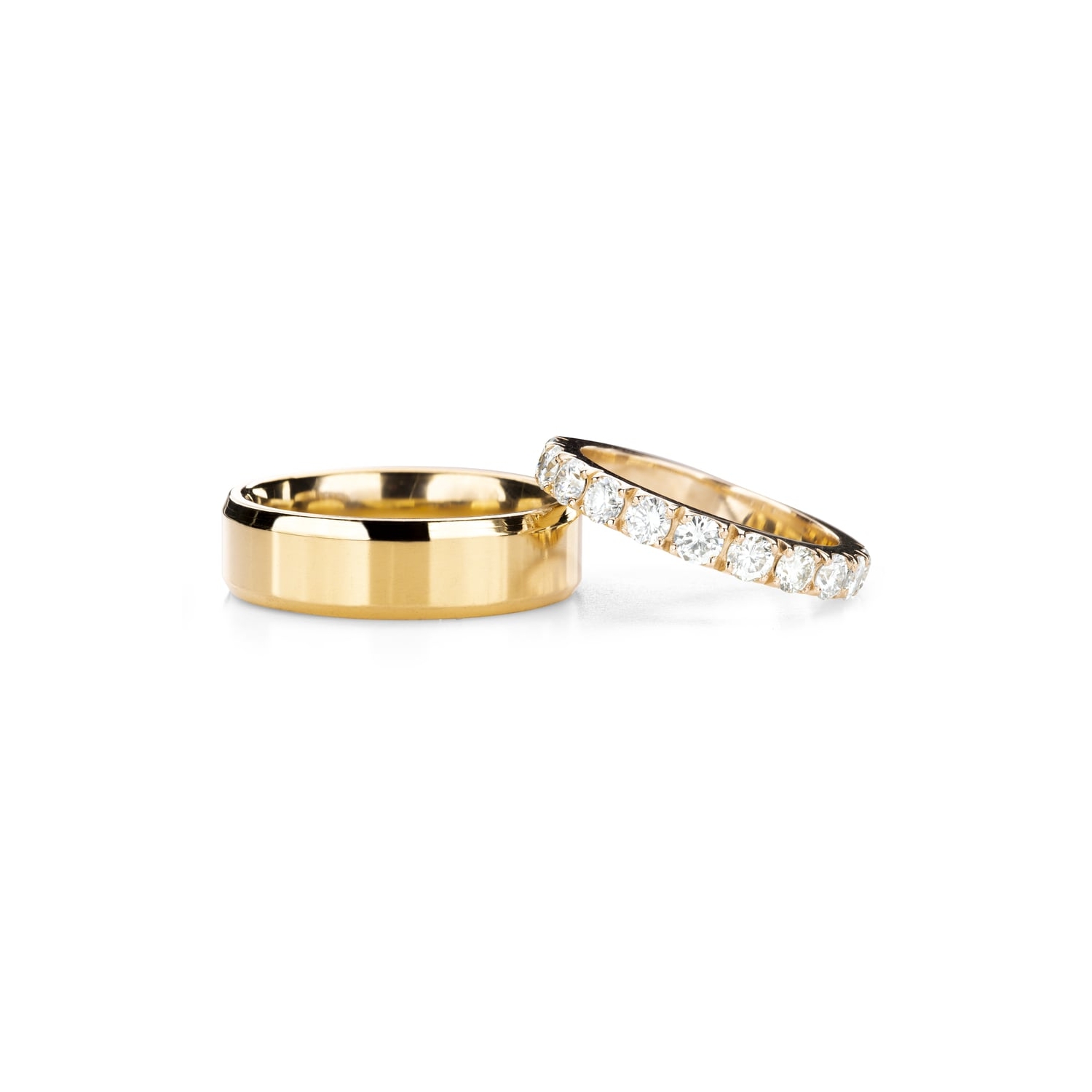 Golden wedding rings with diamonds "VKA 340"
