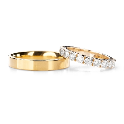 Golden wedding rings with diamonds "VKA 341"