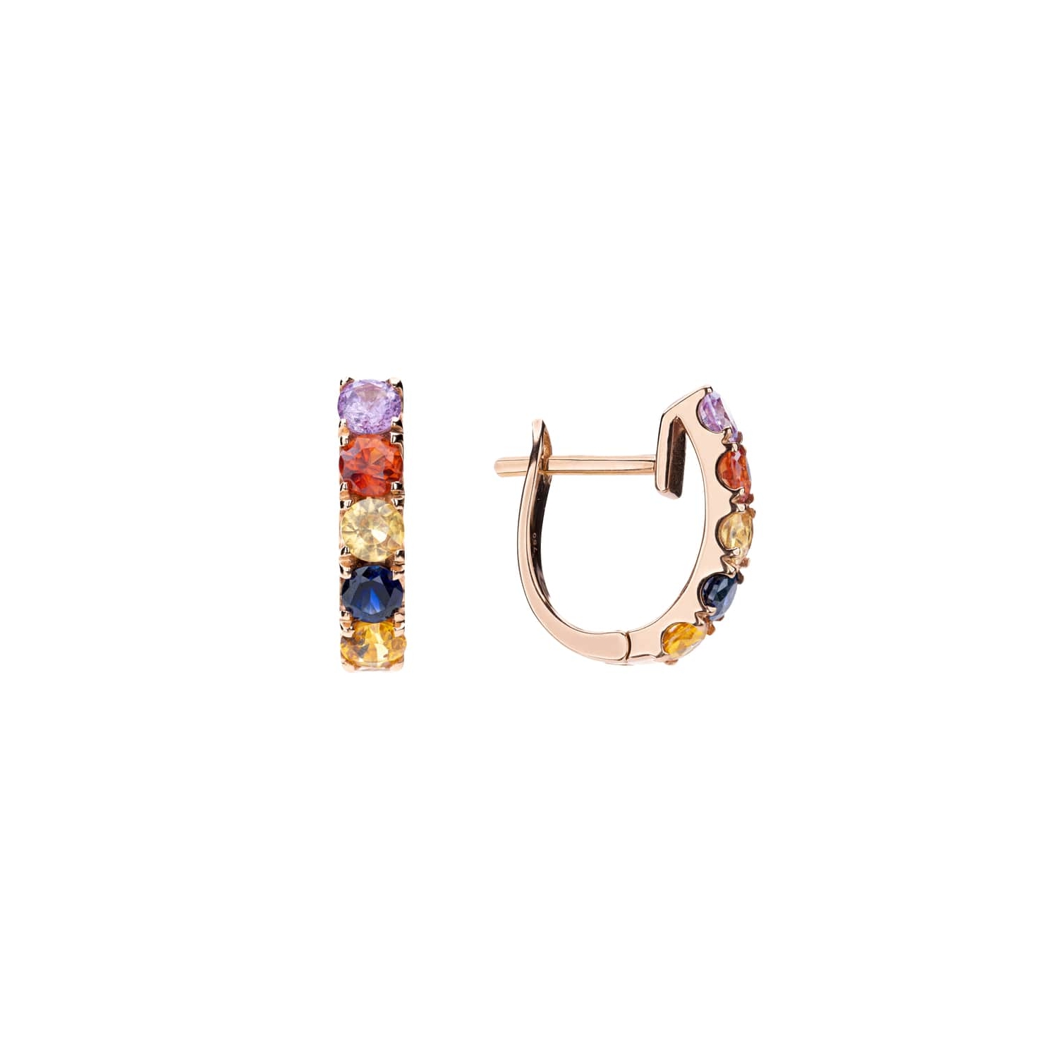 Gold earrings with gemstones "Colors 124"