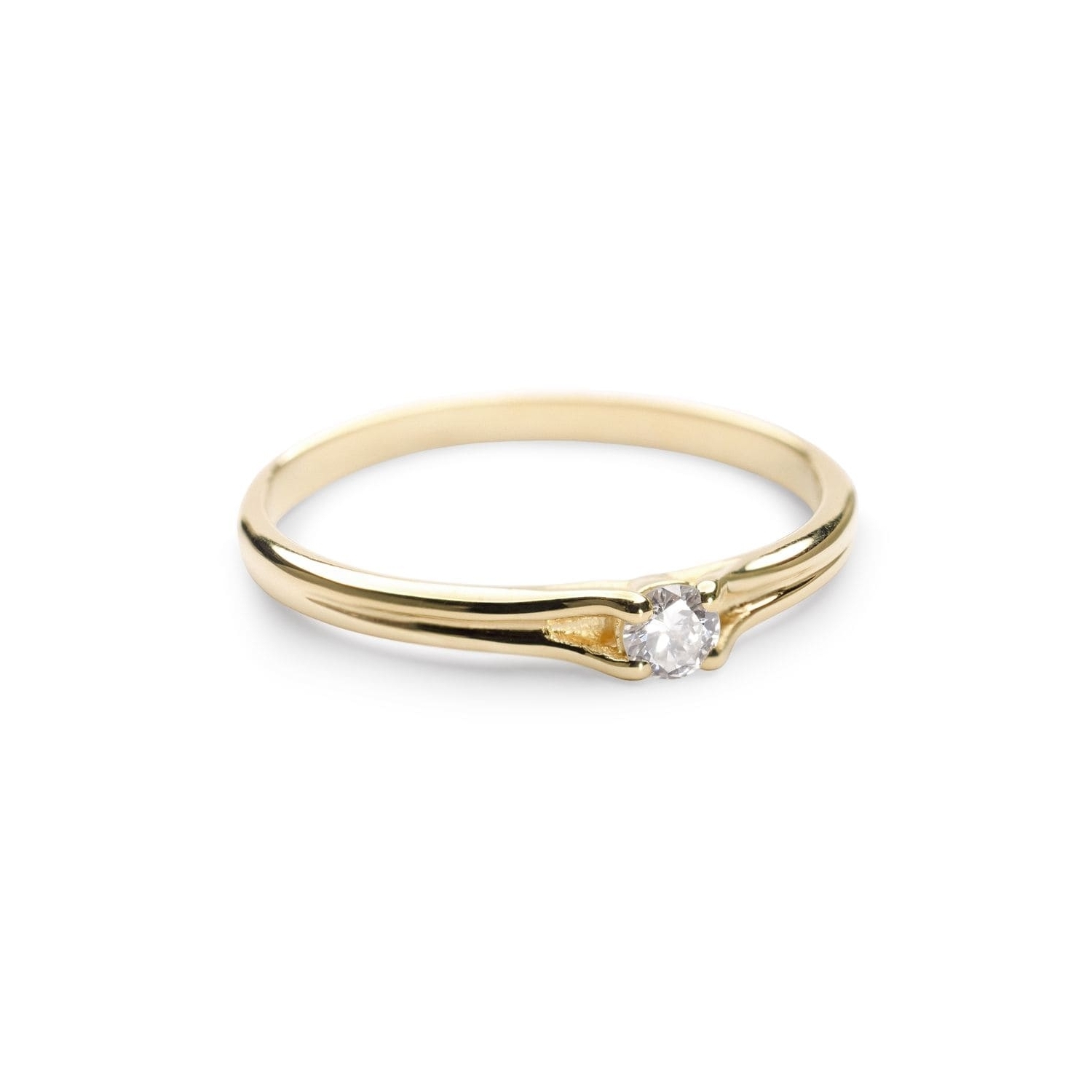 Gold ring with brilliant diamond "Subtle 46"