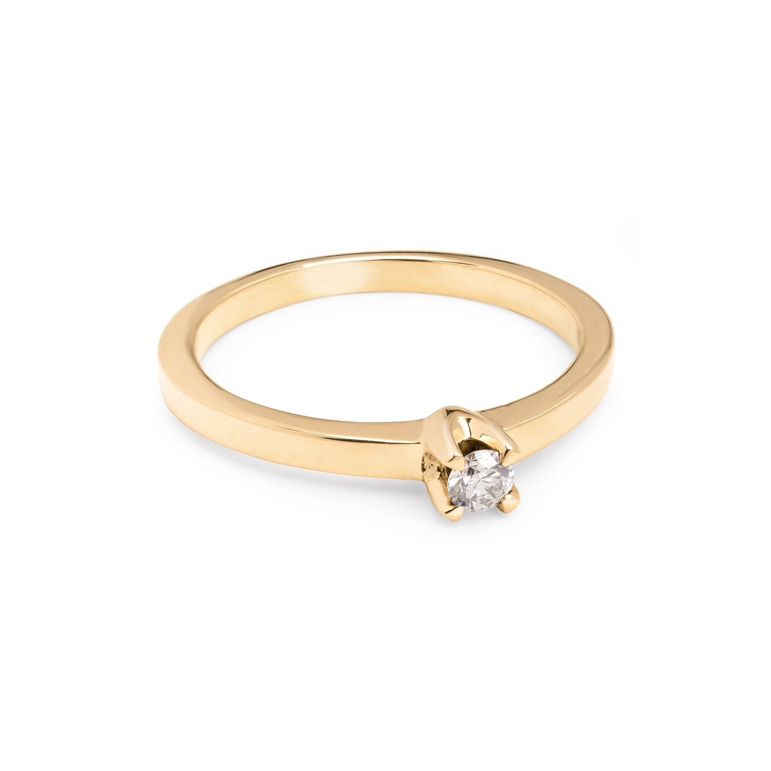 Gold ring with brilliant diamond "Goddess 521"