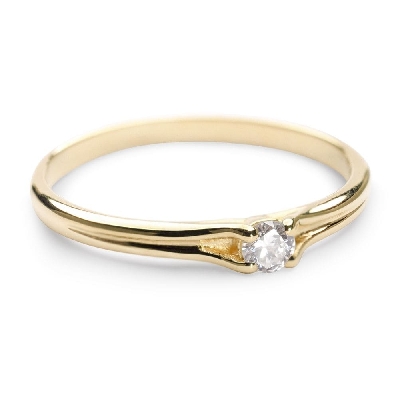 Gold ring with brilliant diamond "Subtle 47"