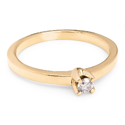 Gold ring with brilliant diamond "Goddess 530"
