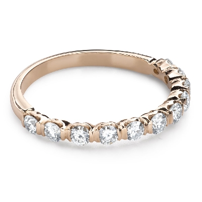 Gold ring with brilliants "Diamond strip 109"