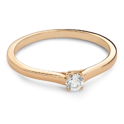 Gold ring with brilliant diamond "Lover 84"
