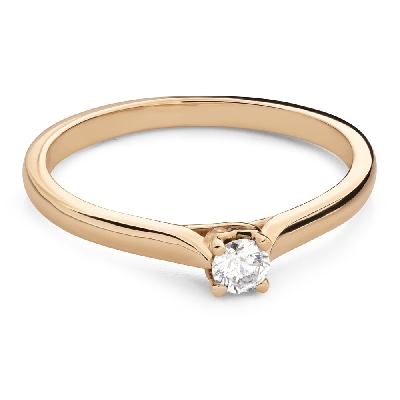 Gold ring with brilliant diamond "Lover 168"