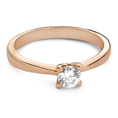 Gold ring with brilliant diamond "Goddess 547"