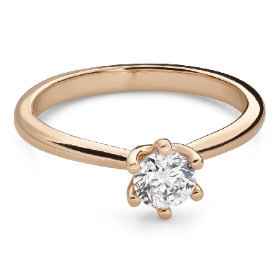 Gold ring with brilliant diamond "Unforgettable 103"