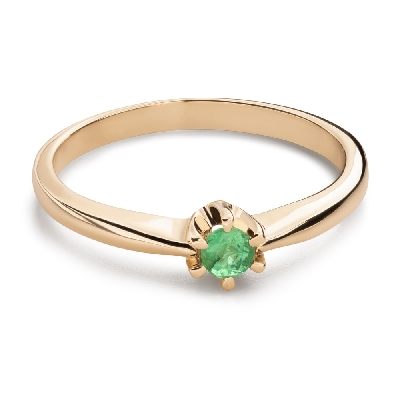 Engagement ring with gemstones "Emerald 58"