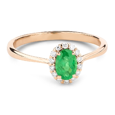 Auksinis žiedas su brangakmeniais "Smaragdas 65"