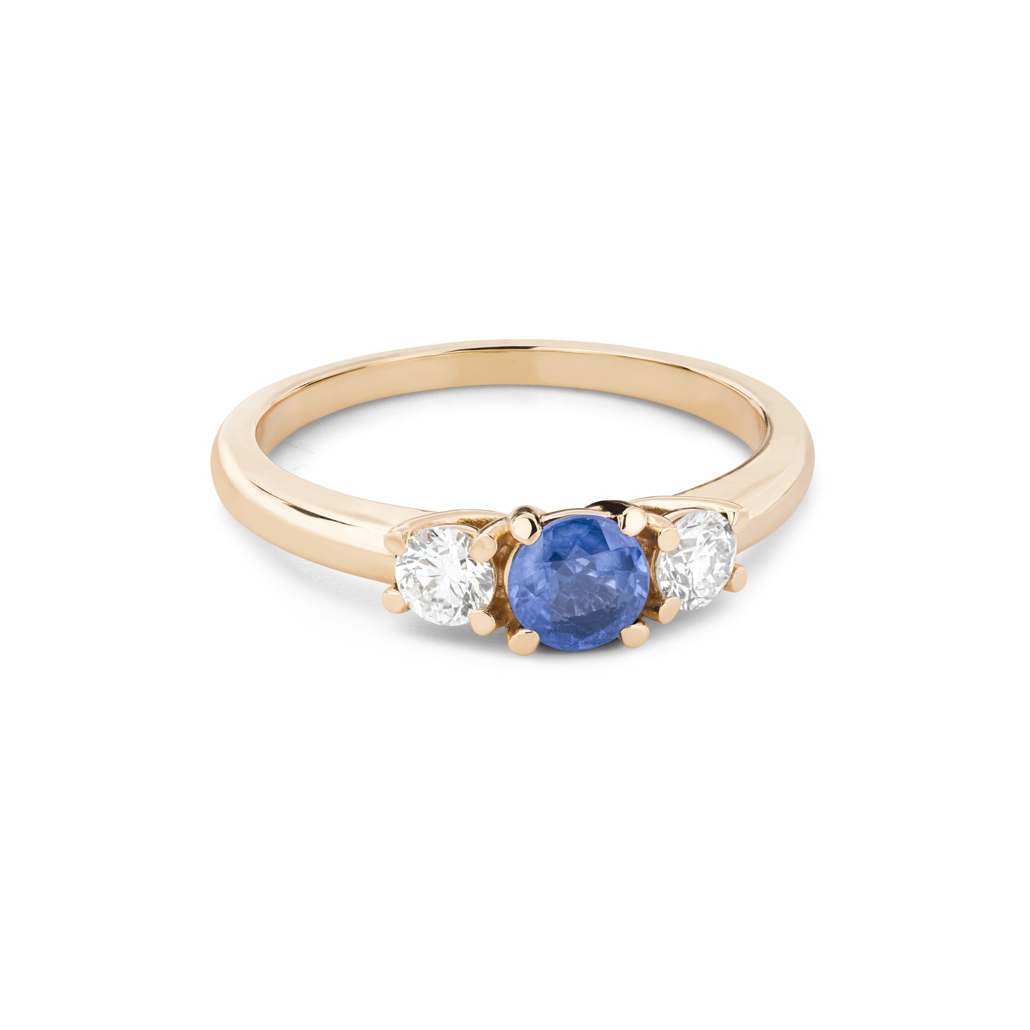 Gold ring with gemstones "Trilogy 50"